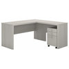 Echo L Shaped Desk with Mobile File Cabinet in Gray Sand - Engineered Wood