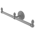 Allied Brass - Monte Carlo 2 Arm Guest Towel Holder, Matte Gray - This elegant wall mount towel holder adds style and convenience to any bathroom decor. The towel holder features two arms to keep a pair of hand towels easily accessible in reach of the sink. Ideally sized for hand towels and washcloths, the towel holder attaches securely to any wall and complements any bathroom decor ranging from modern to traditional, and all styles in between. Made from high quality solid brass materials and provided with a lifetime designer finish, this beautiful towel holder is extremely attractive yet highly functional. The guest towel holder comes with the 12 inch bar, a wall bracket with finial, two matching end finials, plus the hardware necessary to install the holder.