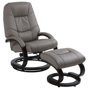 Sundsvall Recliner and Ottoman in Putty Air Leather