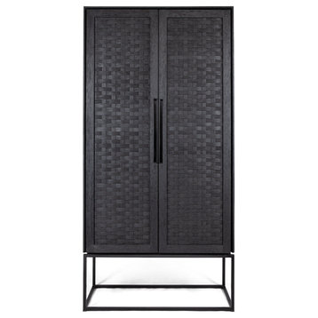 Charcoal Wooden 2-Door Cabinet | dBodhi Karma