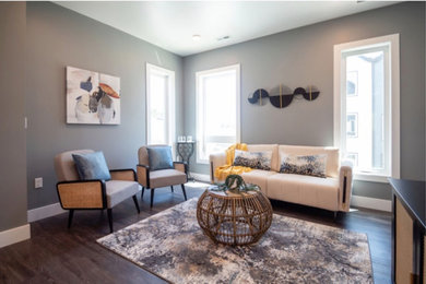 Inspiration for a transitional living room remodel in Omaha
