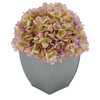 Artificial Hydrangea in Silver Tapered Zinc Cube, Lilac