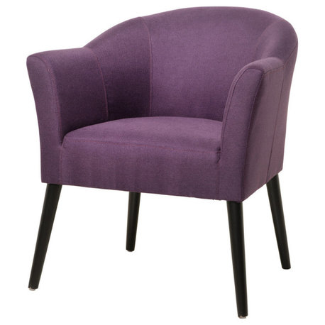 GDF Studio Charmaine Low Back Fabric Arm Chair, Plum