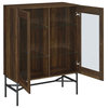 Bonilla 2-door Accent Cabinet With Glass Shelves Accent Cabinet Brown