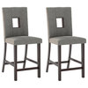 Bistro Counter Height Dining Chairs, Gray Sand Fabric, Set of 2