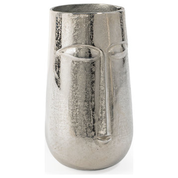 Magnus Silver Metal Table Vase, Small