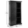 Harrison 36" Wide Rustic Bookcase with Sliding Barn Door & Adjustable Shelves, Black