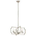 Kichler Lighting - Kichler Lighting 44128PN Downtown Deco - Six Light Convertible Chandelier - Canopy Included: TRUE Canopy Diameter: 5.00* Number of Bulbs: 6*Wattage: 60W* BulbType: B* Bulb Included: No