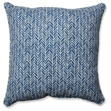 Out/Indoor Herringbone 25" Floor Pillow, Ink Blue