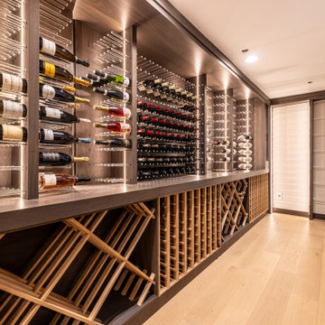 Custom Staircase Glass Wine Cellar & Display Cabinet in Newport Beach