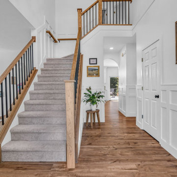 Fishers First Level Remodel Featuring: Kitchen, Butler Pantry, Stairs, Fireplace