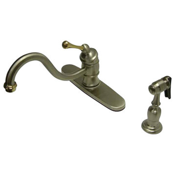 Kingston Brass KB357.BLBS Vintage 1.8 GPM 1 Hole Kitchen Faucet - - Brushed