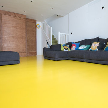 Lego inspired kitchen/family room resin flooring