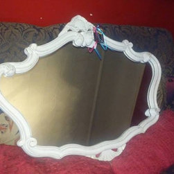 SOLD-Large vintage handpainted mirror...&pound;95.00 - Products