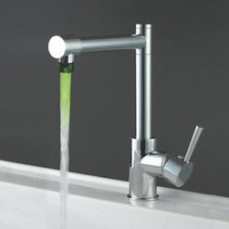 Contemporary Color Changing LED Light Kitchen Faucet - T0465F - Bathroom Sink Faucets