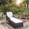 vidaXL Patio Lounge Chair Sunbed Sunlounger with Cushion Black Poly Rattan