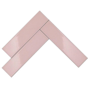 Pink Glossy Ceramic Subway Tiles, Bubblegum, 10 Square Foot Box
