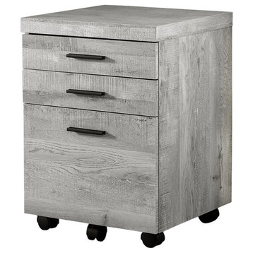 Home Square 3 Drawer Vertical Mobile Filing Cabinet Set in Gray (Set of 2)