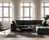 Uptown 100% Top Grain Leather Sectional with Ottoman, Gray