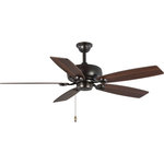 Progress - Progress P250016-129 Edgefield - 52" Ceiling Fan - This energy efficient and lightweight 52" fan offers clean lines and a design that complements modern interiors. Edgefield features an updated and stylish shell-shaped blade holder that contains five sweeping blades. A three-speed pull chain and a manual reverse switch come standard with design.