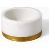 White Marble Bowl with Brass Ring, 2" and 4"