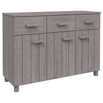 vidaXL Sideboard Buffet Cabinet with Drawers HAMAR Light Gray Solid Wood Pine