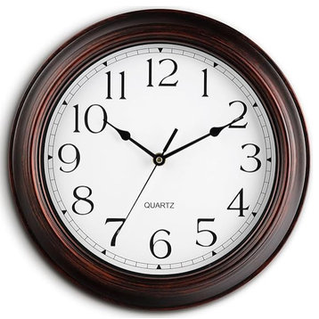 14" Wall Clocks Battery Operated Silent Non-Ticking Wall Clock