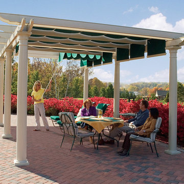 Free-standing Deluxe Vinyl Pergola with canopies