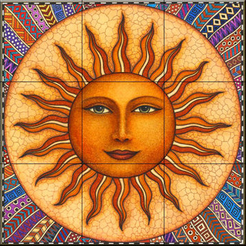 Tile Mural, Celestial Sun by Dan Morris