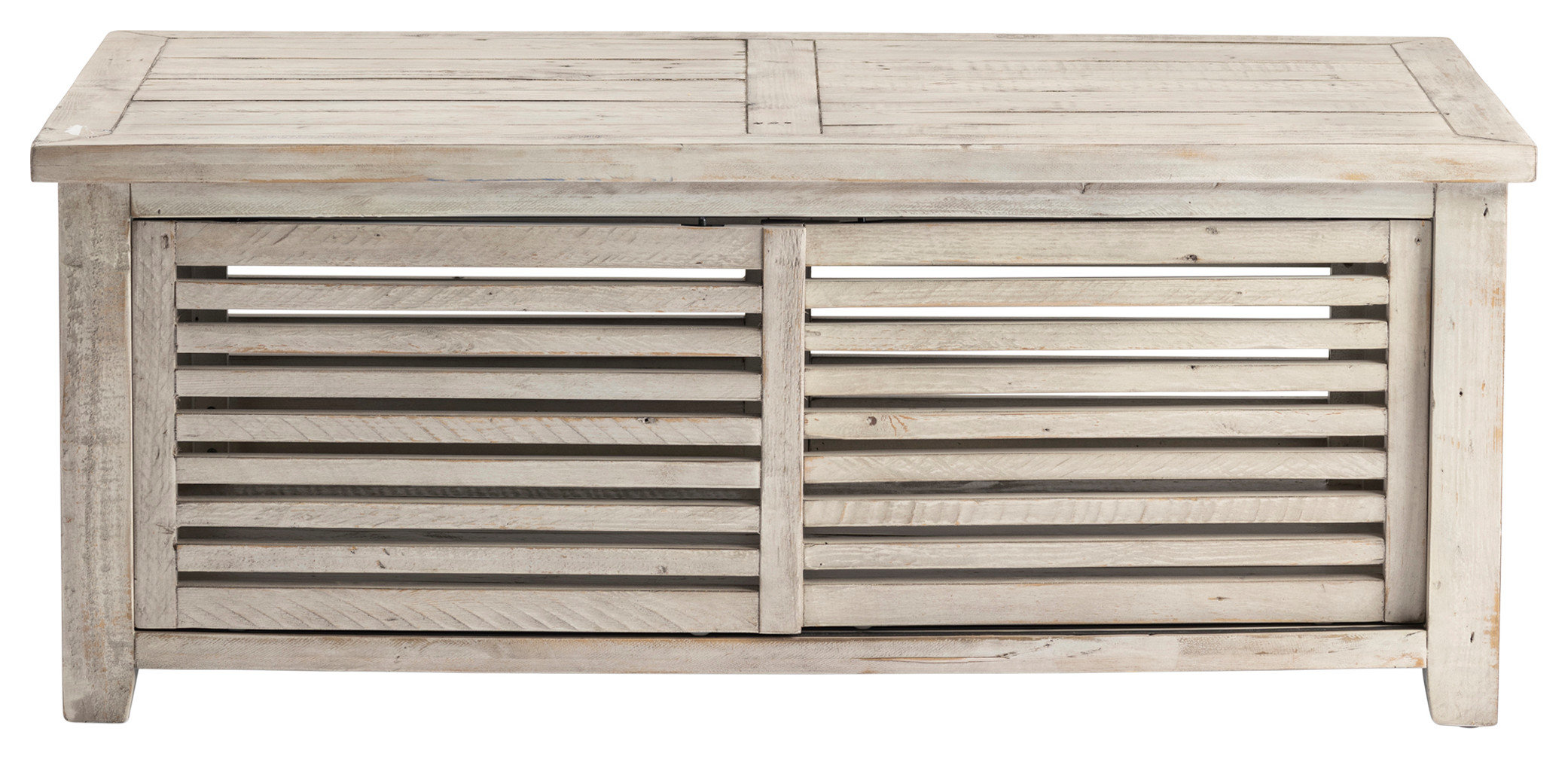 Cvfvr8127 Recycled 2 Sliding Door Slated Rectangle Cocktail Table ...