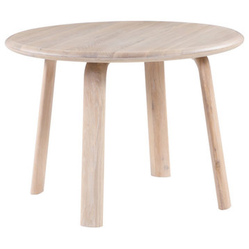 42 Inch Round Dining Table White Oak Natural Scandinavian