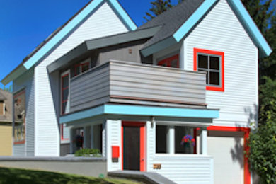 Example of a minimalist exterior home design in Other
