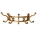 Uttermost - Starling Wall Mounted Coat Rack - A whimsical cast aluminum wall mounted coat rack, featuring elegantly curved hooks finished in antique brass. Hooks are stationary.
