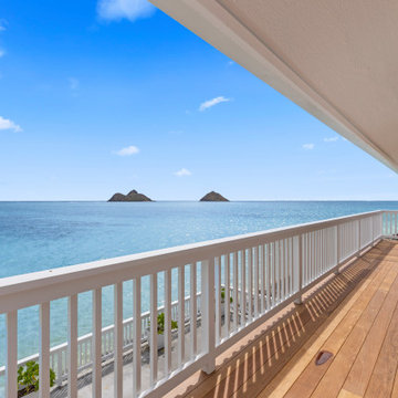 “Oceanfront Ipe Deck with Mokulua Islands View – Lanikai Luxury Home”
