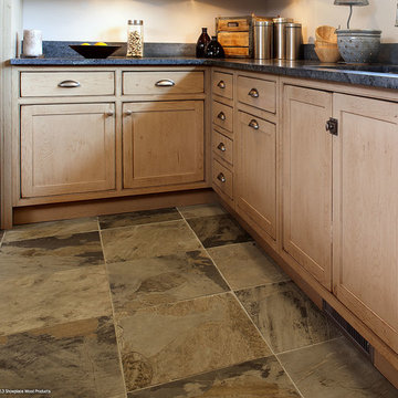 Door style: Pendleton Inset | Species: Red Oak | Finish: Vintage Sandstone