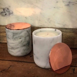 Sweet Pea & Jasmine Marble Cararra Candle - Home Decor
