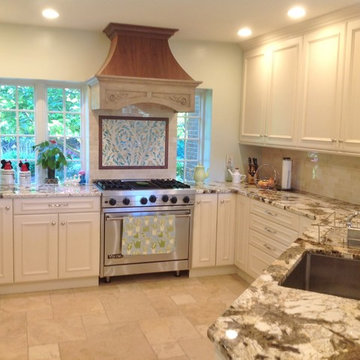 Custom Elmwood Kitchen, Copenhagen Granite Tops