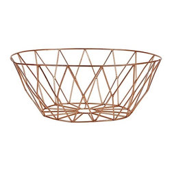 Bloomingville Round Metal Basket, Copper - Products