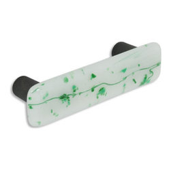 CKP - Art Glass Pull, Green Confetti, Oil-Rubbed Bronze Base - Cabinet And Drawer Handle Pulls