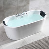 67" L x 29.5" W White Acrylic Center Drain Freestanding Whirlpool Tub