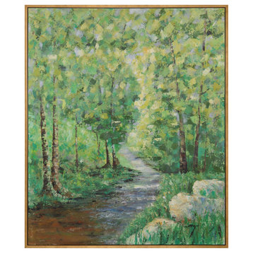 Spring Rivers Canvas Wall Art With Gold Frame