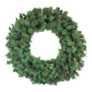 3' Mixed Blend Pine Wreath with Warm White LED Lights and Mardi