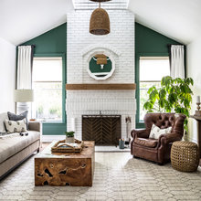 brick fireplace