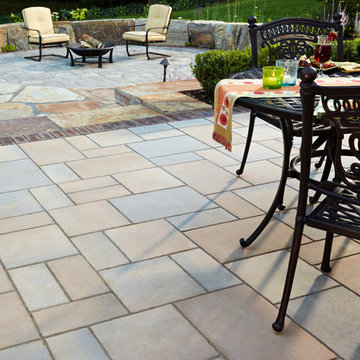 Outdoor Bistro: Concrete paver and natural stone patio