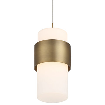 Banded 9" LED Pendant Title 24 Compliant 3000K, Aged Brass