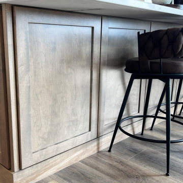 Accessible Beige Painted Kitchen with Birch Almond Accents