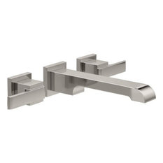 Delta Ara Two Handle Wall Mount Bathroom Faucet Trim, Stainless, T3567LF-SSWL