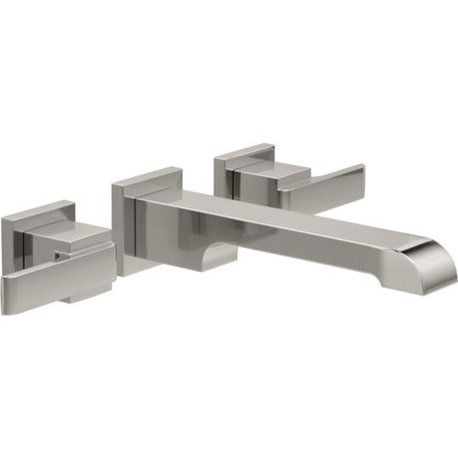 Delta Ara Two Handle Wall Mount Bathroom Faucet Trim, Stainless, T3567LF-SSWL