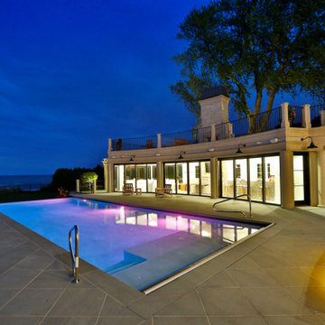 Wilmette, IL Rectilinear Swimming Pool with Separate Hot Tub