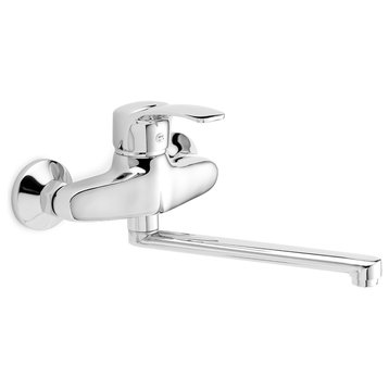 Kyros Wall Mounted Laundry Faucet With Swivel Spout